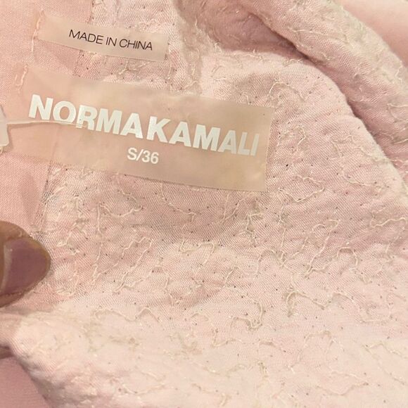 NORMA KAMALI SEQUINED OFF-SHOULDER TOP IN METALLIC ROSE - Picture 7 of 11